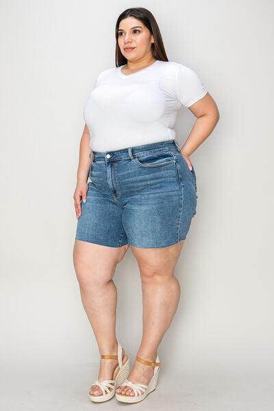 Judy Blue Full Size High Waist Slim Denim Shorts for Women