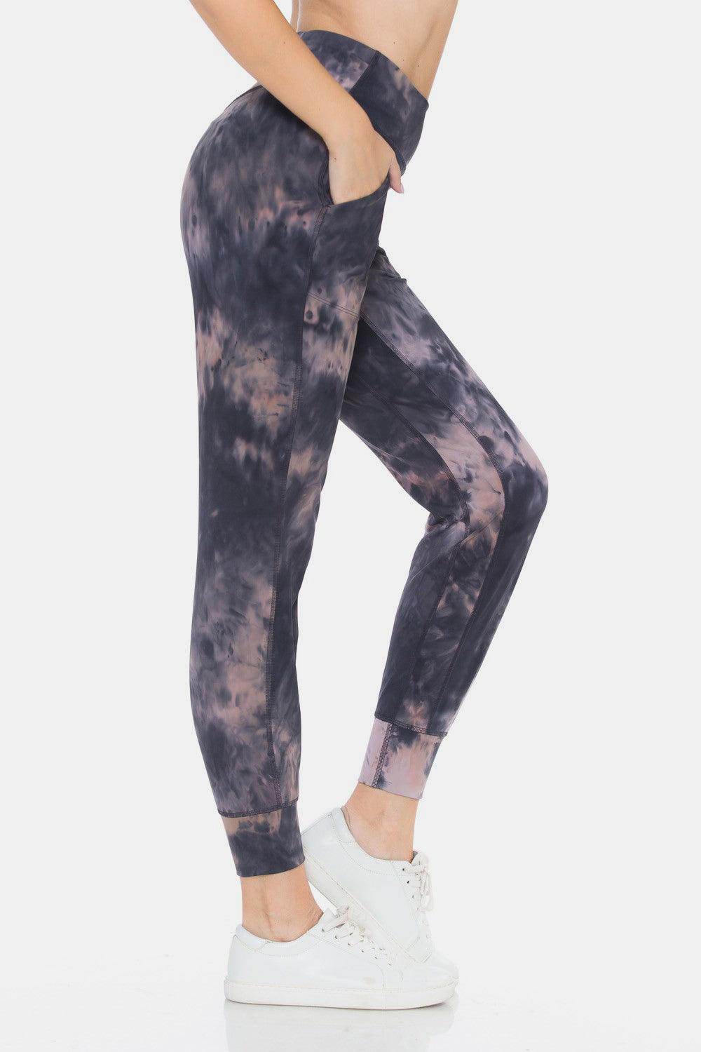 Leggings Depot Tie-Dye High Waist Cropped Leggings for Women