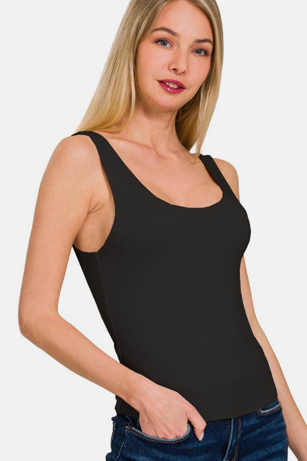 Zenana Double Layer Round Neck Tank for Stylish Comfort