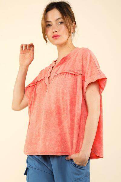 Very J Nochted Short Sleeve Washed T-Shirt for Women