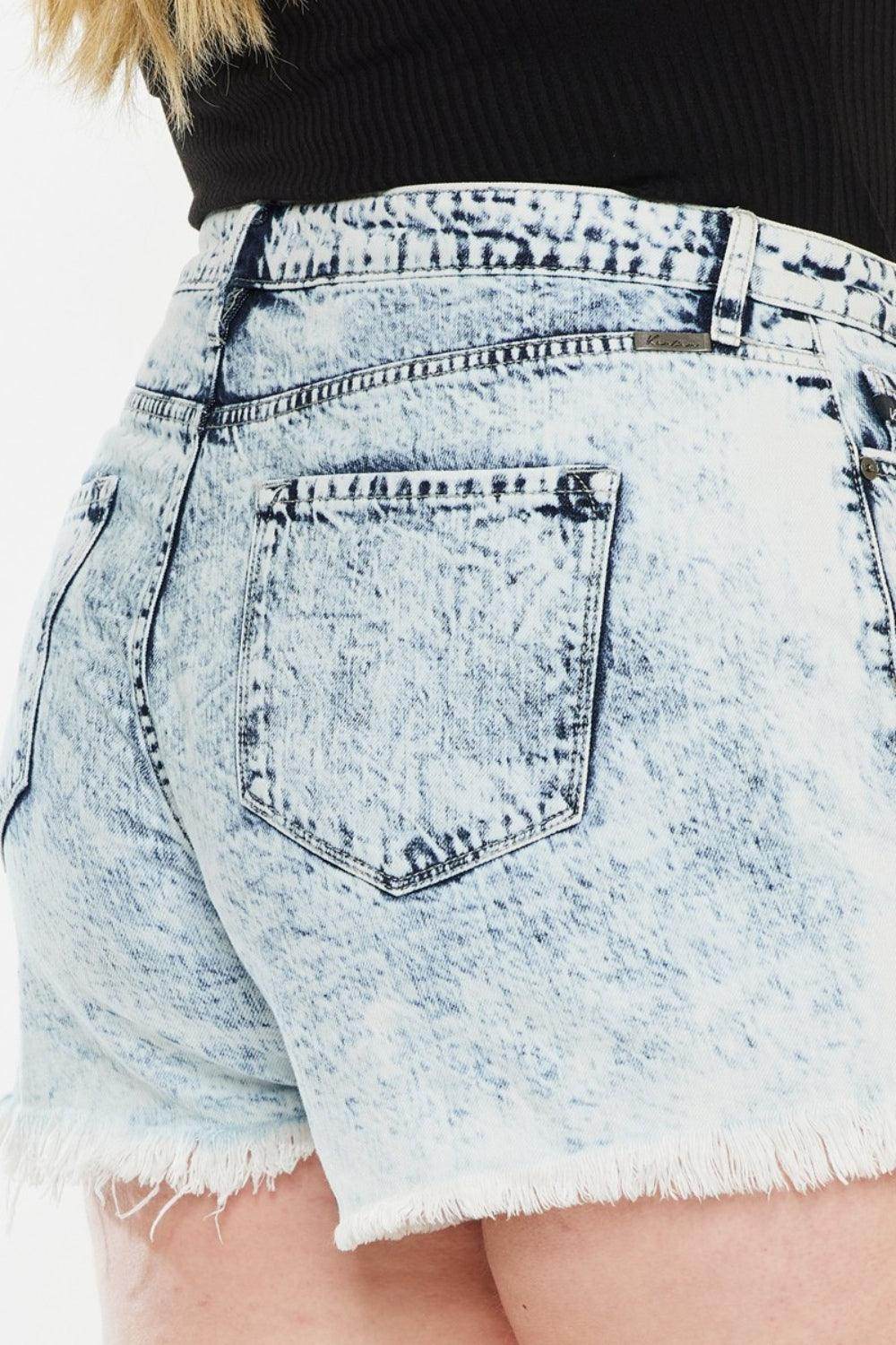 Kancan Full Size Distressed High Waist Denim Shorts for Women