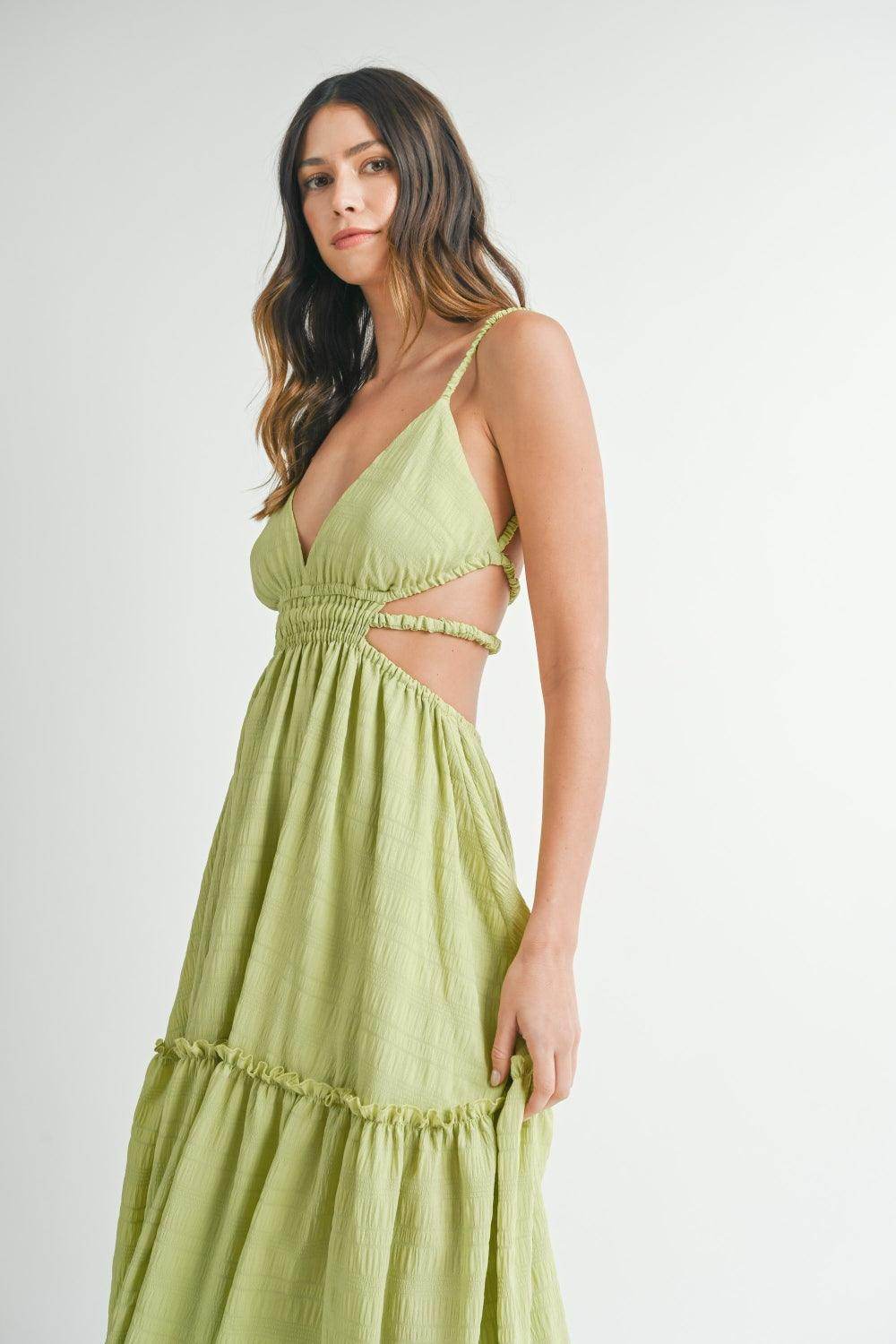 MABLE Cutout Waist Backless Maxi Dress for Special Events