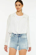 Kancan High Rise Side Slit Denim Shorts for Summer Style