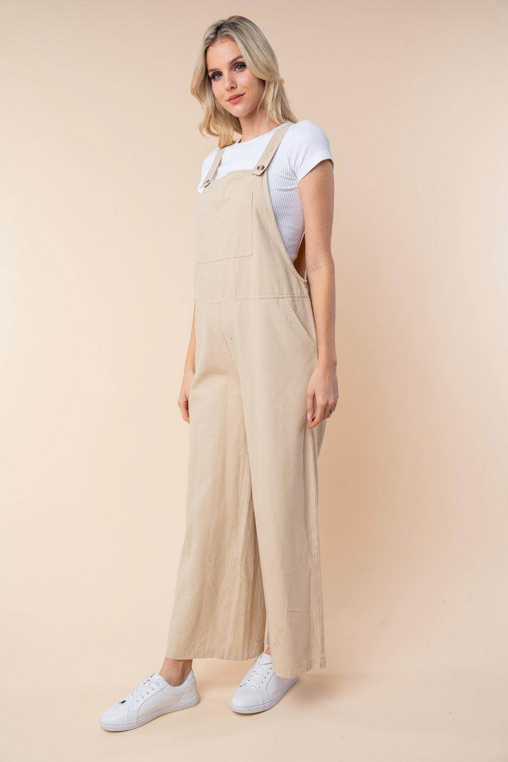 White Birch Sleeveless Wide Leg Jumpsuit for Women