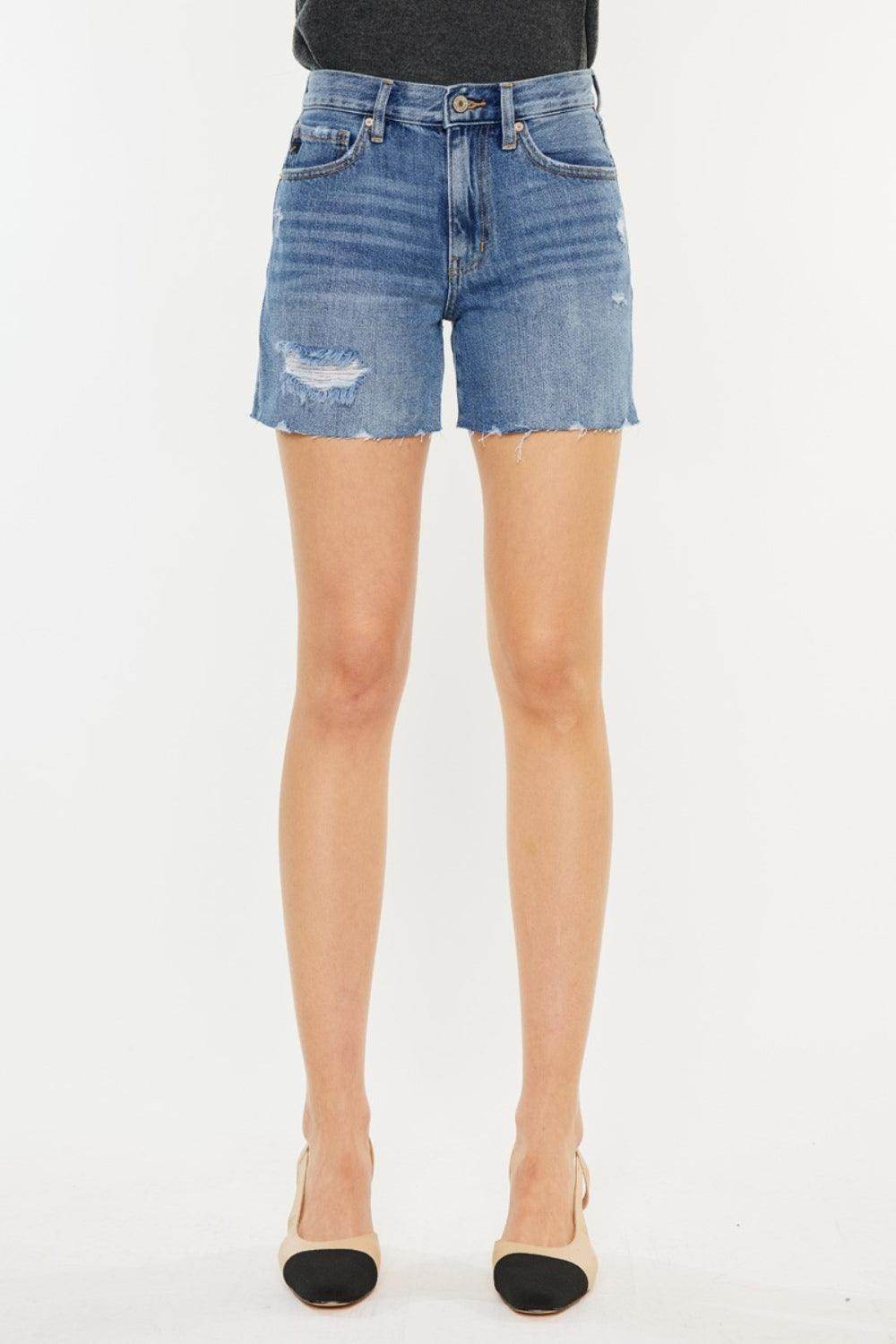 Kancan Distressed High Waist Denim Shorts for Women