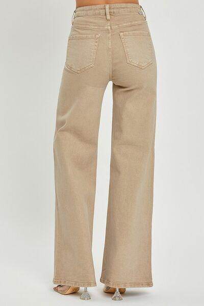 RISEN Full Size Tummy Control High Rise Wide Leg Jeans