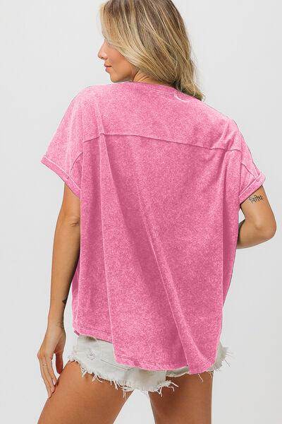 BiBi Sequin Baseball Short Sleeve T-Shirt for Women