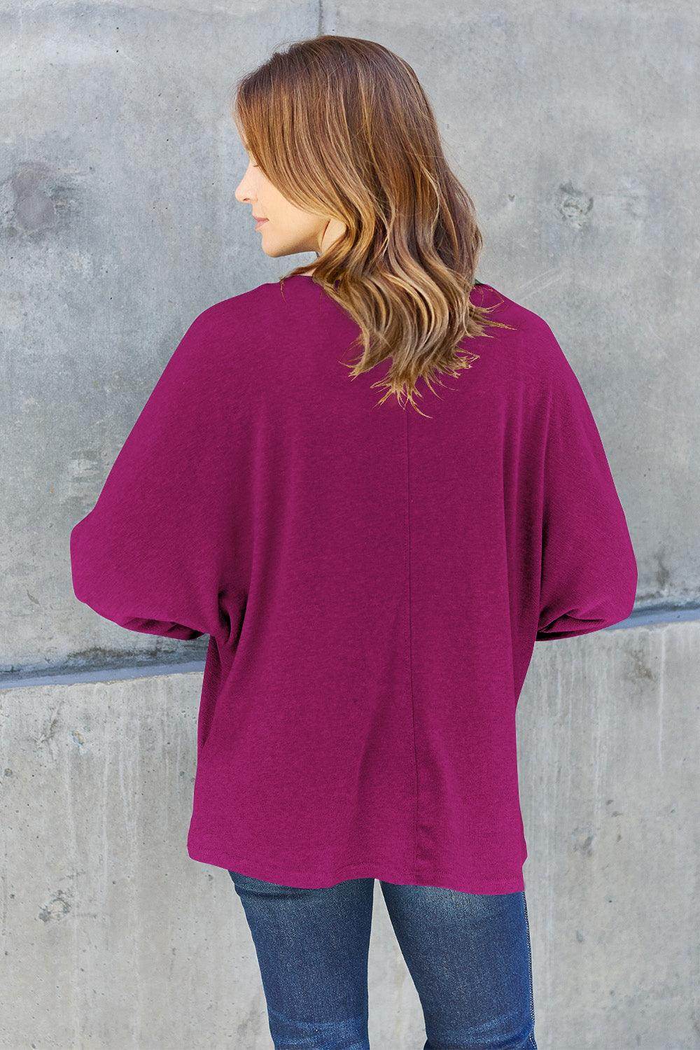 Double Take Full Size Round Neck Long Sleeve T-Shirt for Women