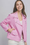 Love Tree Collared Neck Zip Up Jacket for Stylish Layering