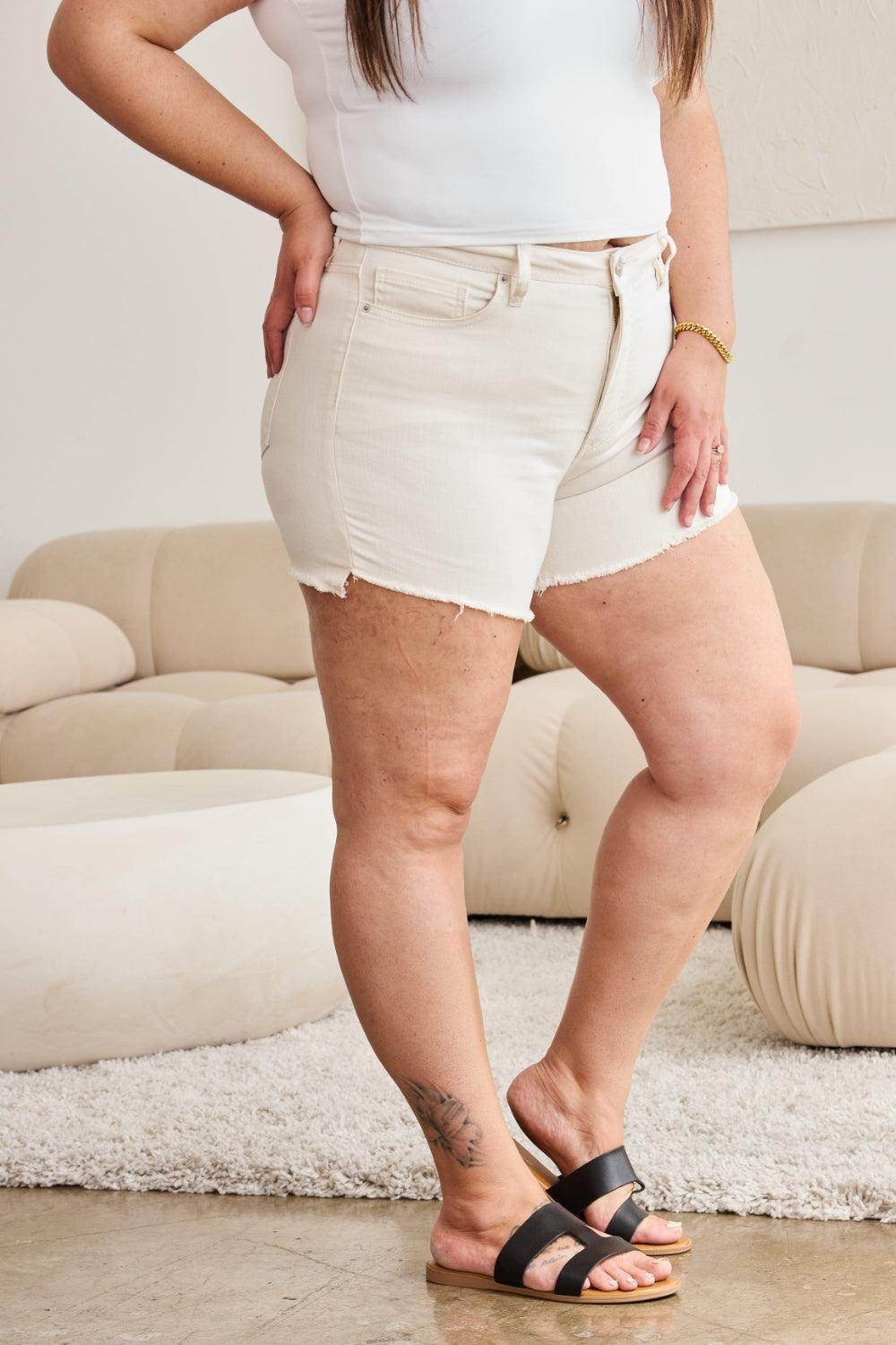 RFM Full Size Tummy Control High Waist Denim Shorts for Women