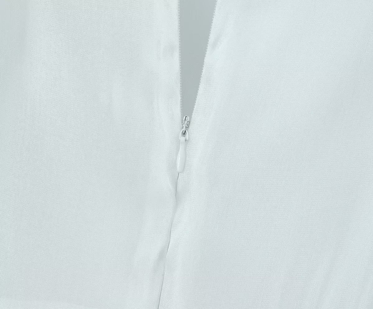 Women White Sexy Tulle Dress Summer Sexy Pleated Tube Top Cami Dress