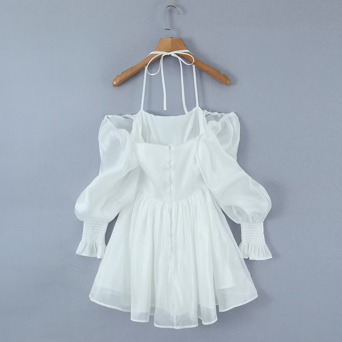 Women White Sexy Tulle Dress Summer Sexy Pleated Tube Top Cami Dress
