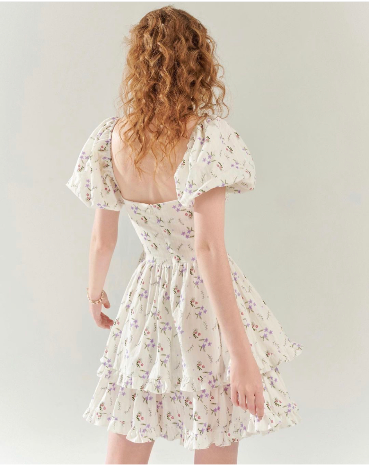 Women Dress Women Summer off Shoulder Square Collar Puff Sleeve Short Dress