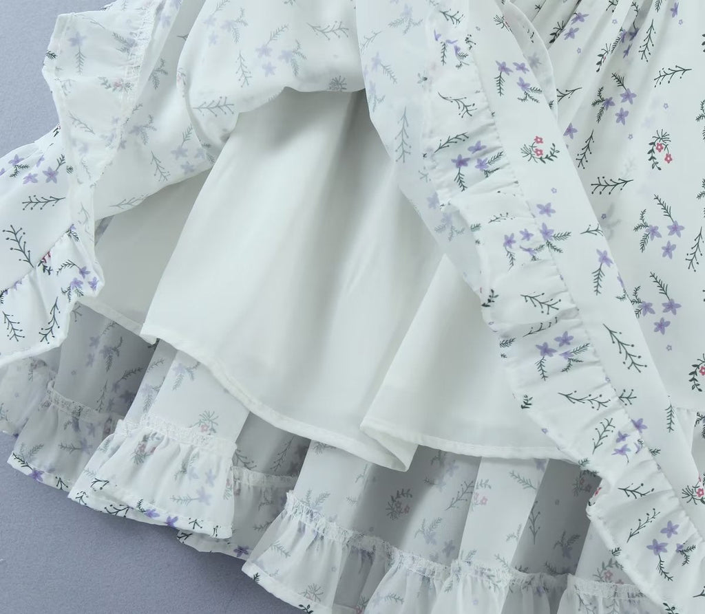 Women Dress Women Summer off Shoulder Square Collar Puff Sleeve Short Dress