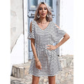 Women Spring Summer Explosions Foreign Trade Slim Striped Dress