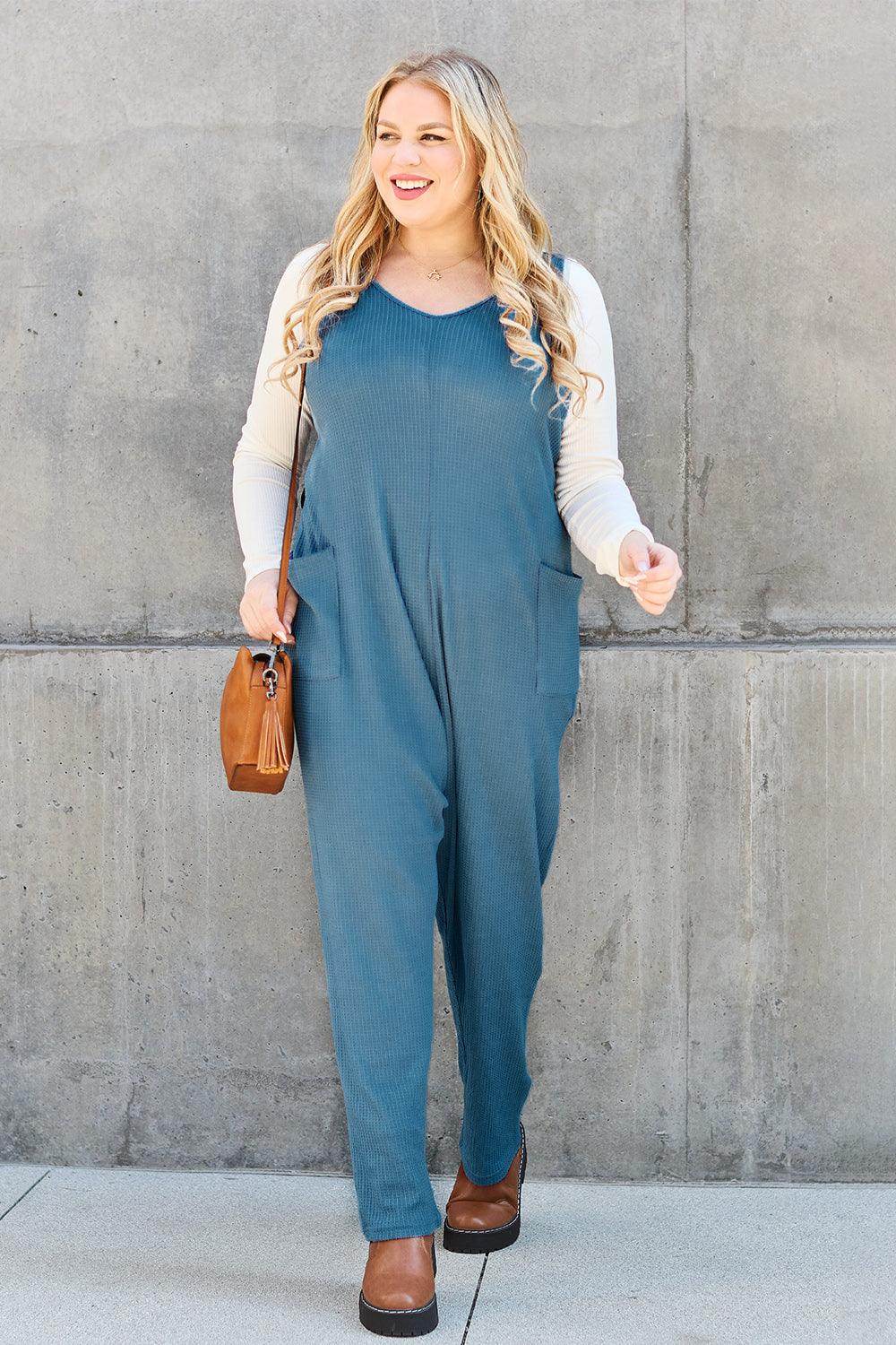 Double Take Full Size Sleeveless Straight Jumpsuit for Women