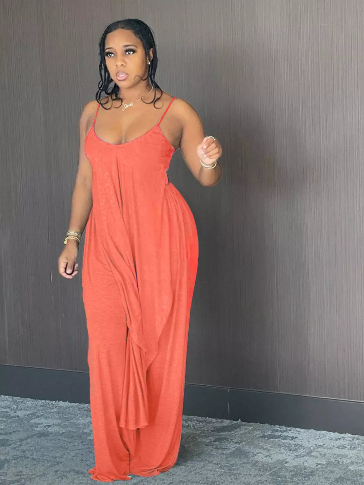 Asymmetrical Hem Cami and Pants Set