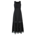 Spring Lace Slim Fit Bow Embellished Square Collar Vest Dress