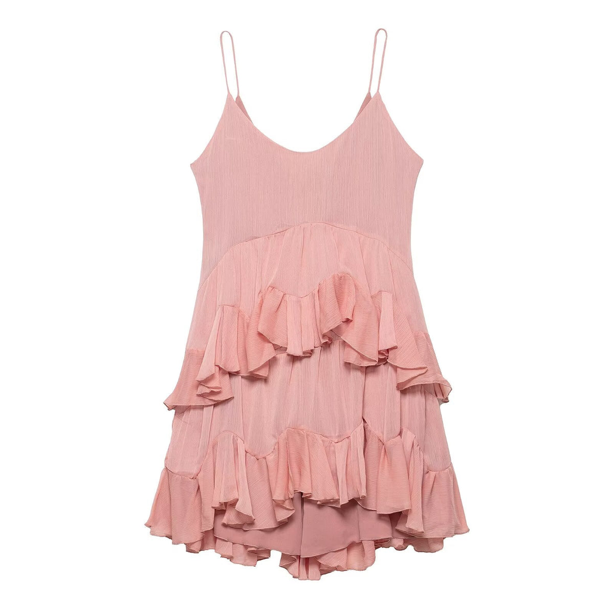 Women Clothing Summer Laminated Decoration Short Strap Dress Women