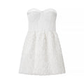 Women Clothing Early Spring Floral Three Dimensional Decoration Tube Top Dress