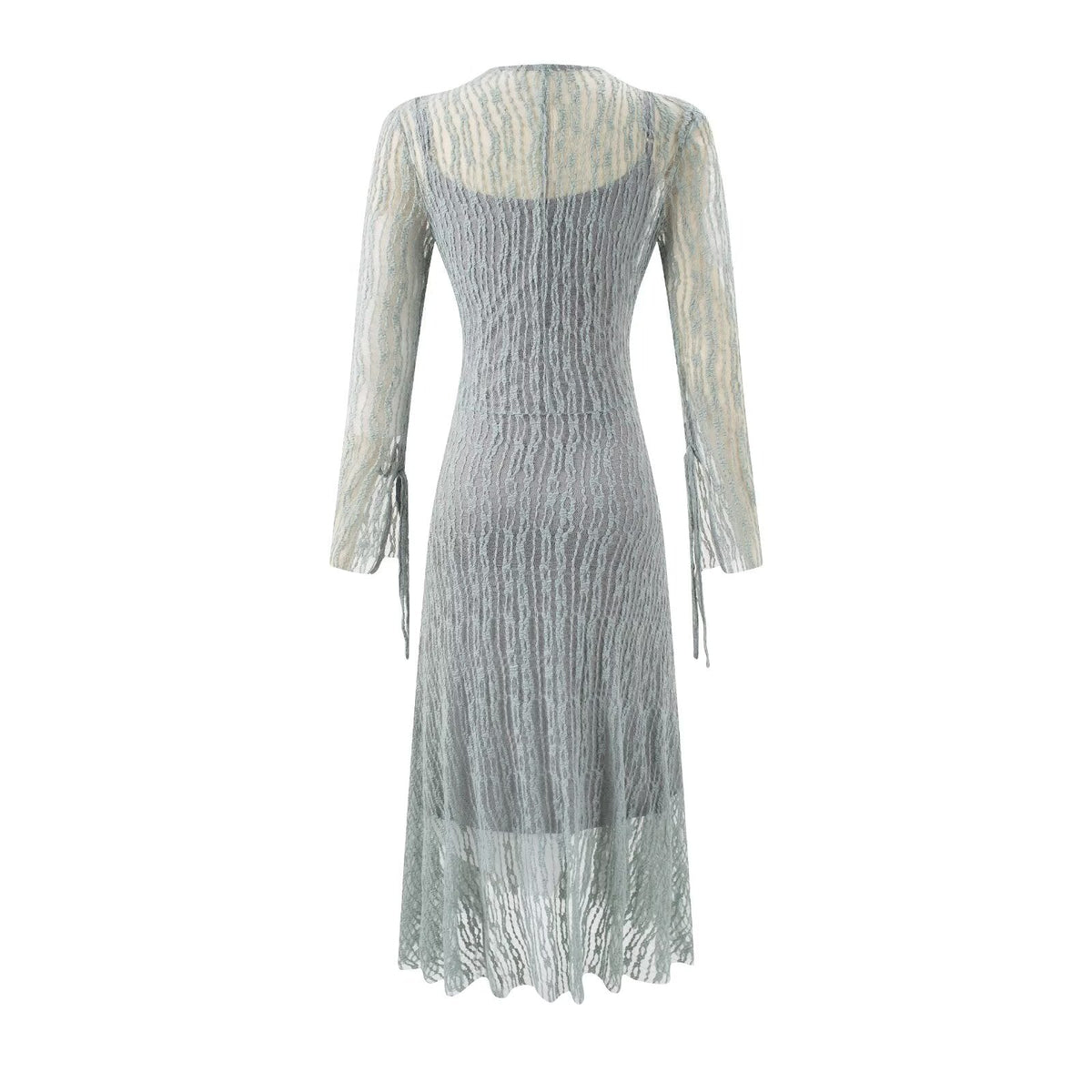 Summer Vintage Adult Woman Casual Drawstring Strap Flattering Figure Dress