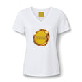 Standing On Buisness Women's V‑Neck Tee — 'Standing on Business' Gold Wax Seal Graphic