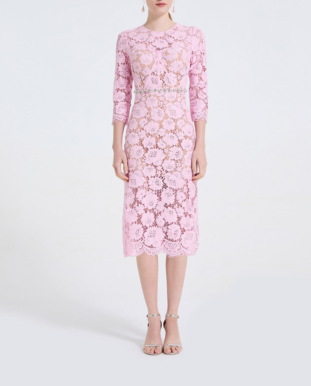 Women Lace Fishbone Beaded Dress A Fitted And Hourglass Shaped Dress