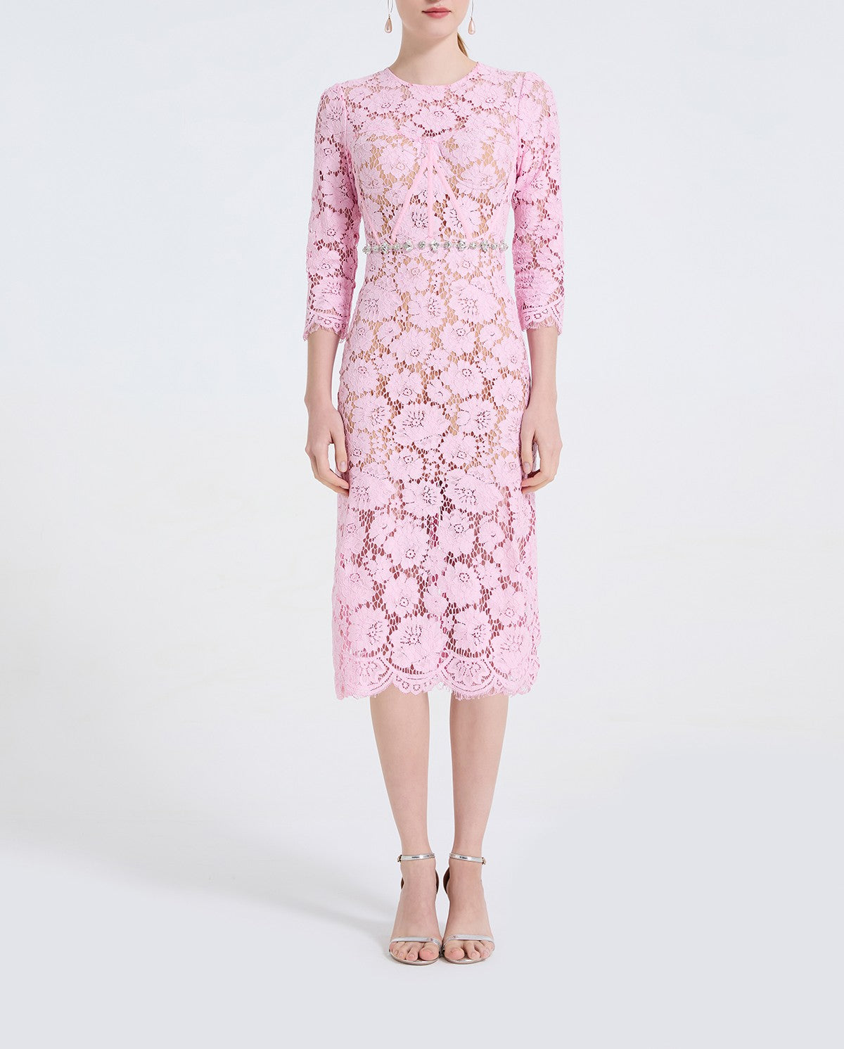Women Lace Fishbone Beaded Dress A Fitted And Hourglass Shaped Dress