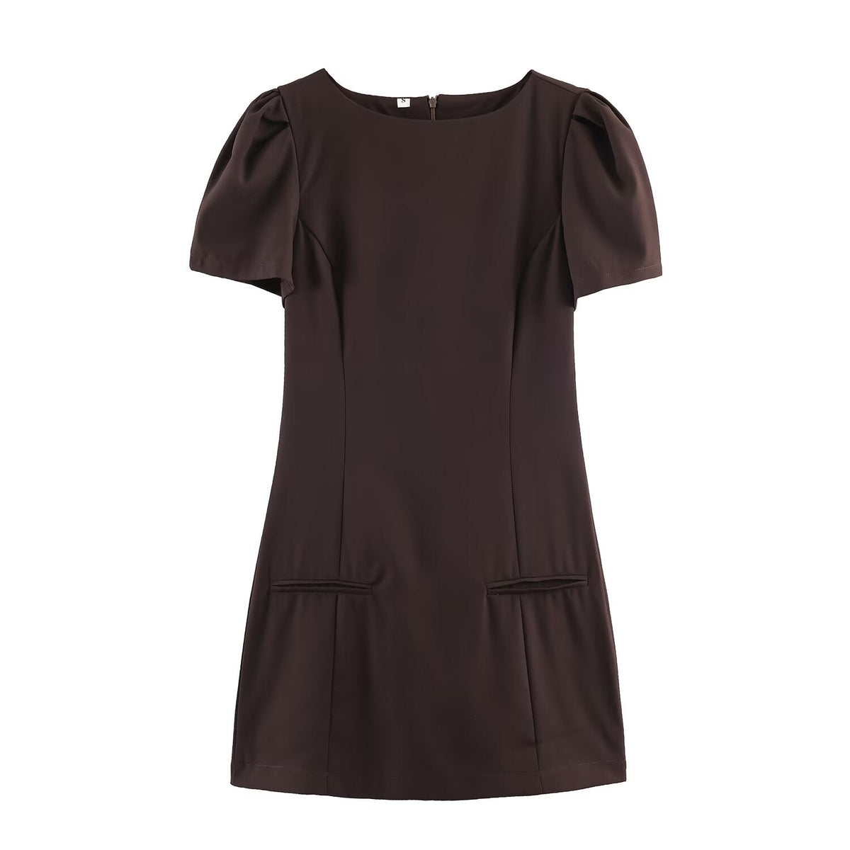 Graceful Fashionable Women Pleated Pocket Short Dress