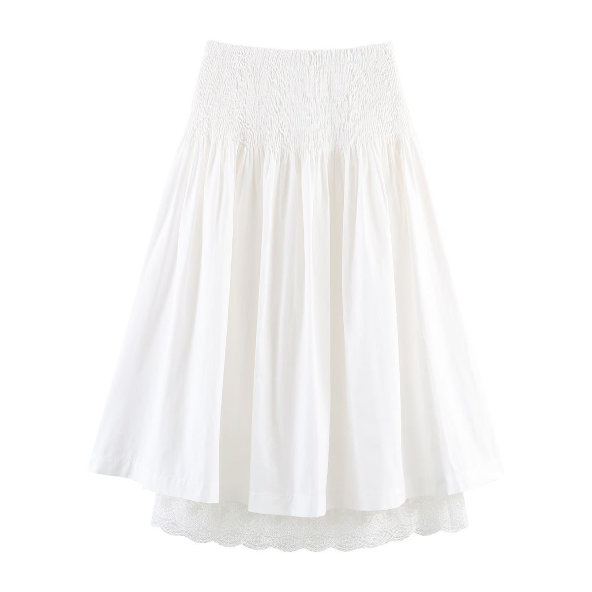 Women Wear Pleated Skirt Women High Waist A line Slimming Elegant Elastic Draping Long Skirt