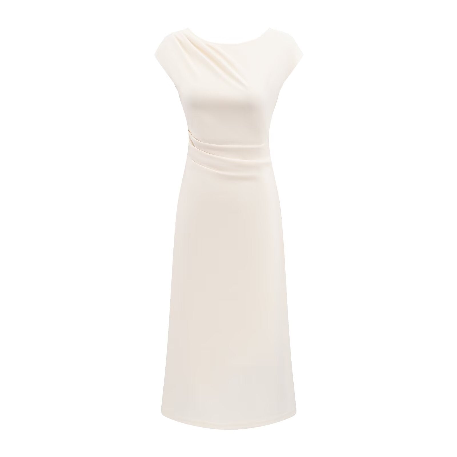 Lightly Mature Cinched Sleeveless Dress Women Simple Graceful Slim-Fit Design Slimming Chic Maxi Dress