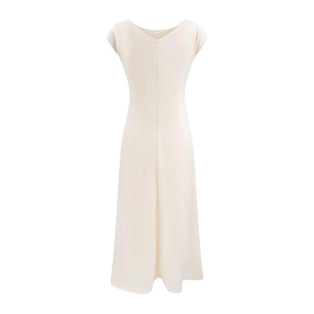 Lightly Mature Cinched Sleeveless Dress Women Simple Graceful Slim-Fit Design Slimming Chic Maxi Dress
