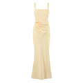French Socialite Cocktail Boning Corset Fishtail Dress Lace up Waist Controlled Cami Dress