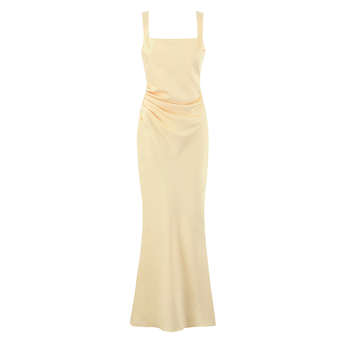 French Socialite Cocktail Boning Corset Fishtail Dress Lace up Waist Controlled Cami Dress