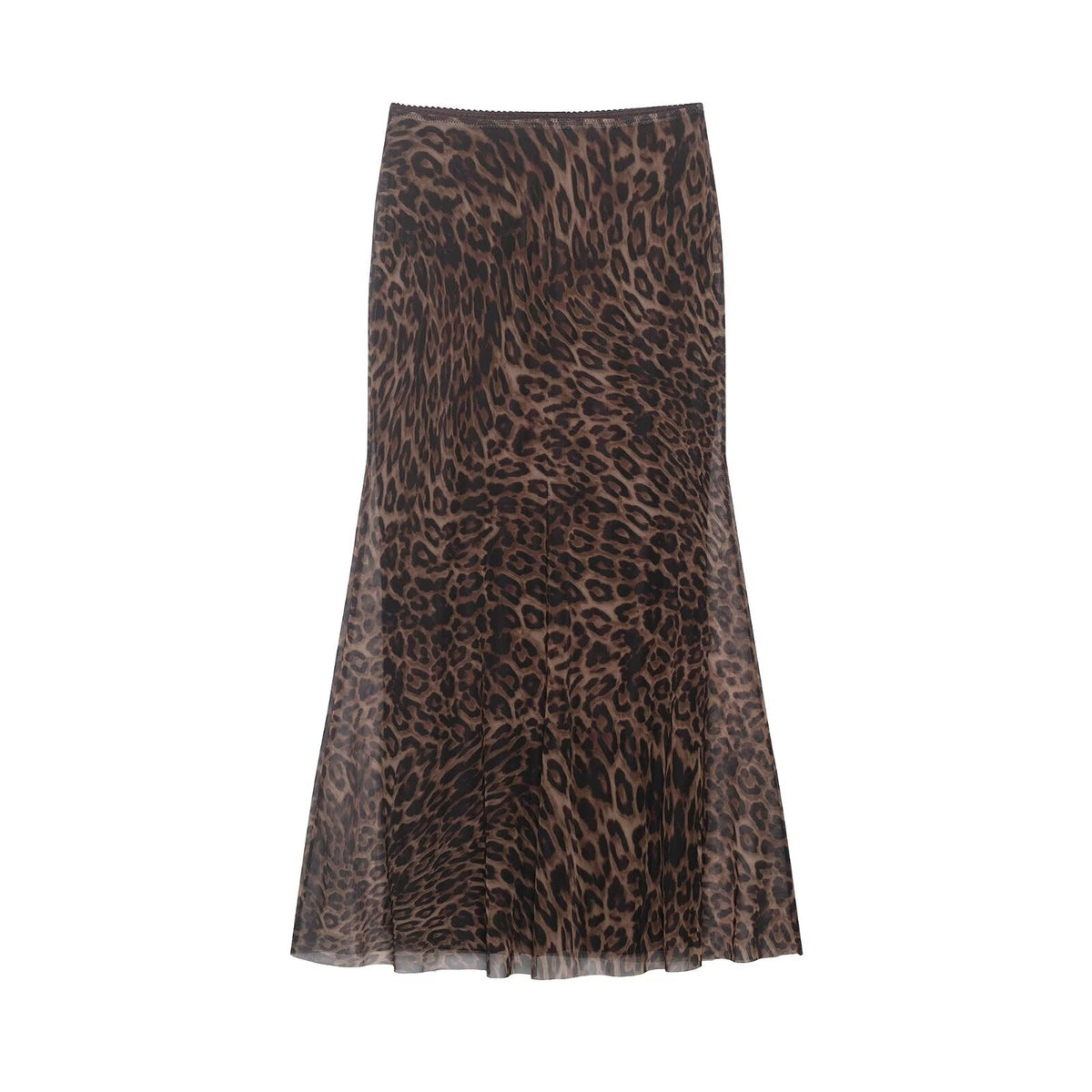 Women Clothing Summer Leopard Print Silk Net Sling Silk Net Skirt