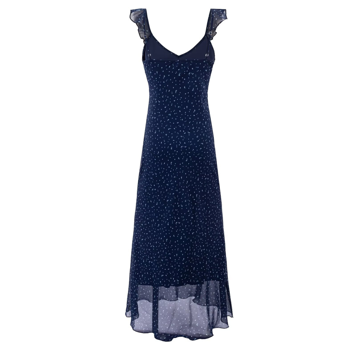 Sweet Ruffled Floral Dress Summer Waist Controlled Slim Fit Slimming Vacation Maxi Dress Women
