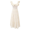 Women Clothing Summer Elegant Dress Vacation Dress French Heavy Industry Tight Waist Strap Dress