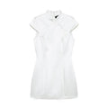 Women Silk Satin String Button Mini Dress Women