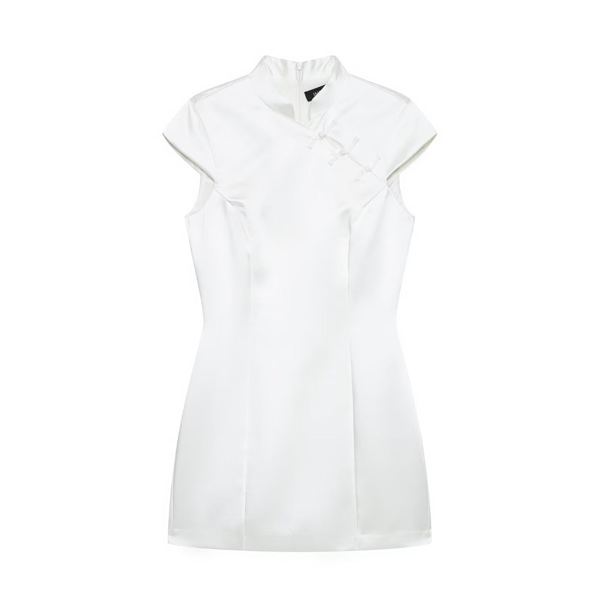 Women Silk Satin String Button Mini Dress Women