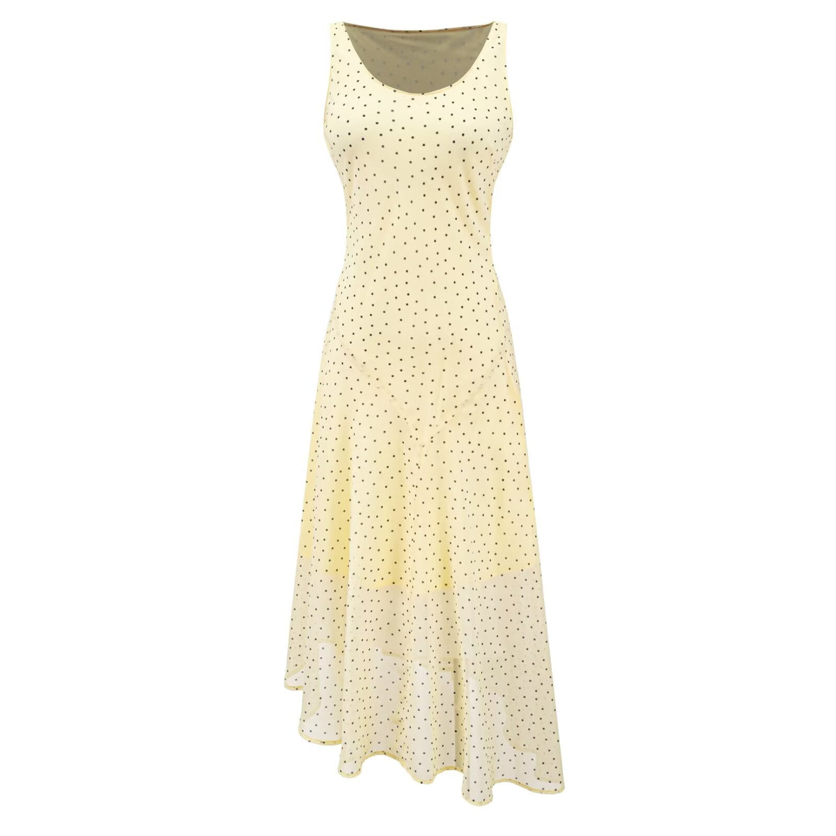 Retro Dots Gentle Lazy Slip Dress Women Summer All Matching Graceful Vacation Maxi Dress