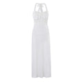 Vacation Dress Lace Slim Fit Patchwork Backless Halter Dress