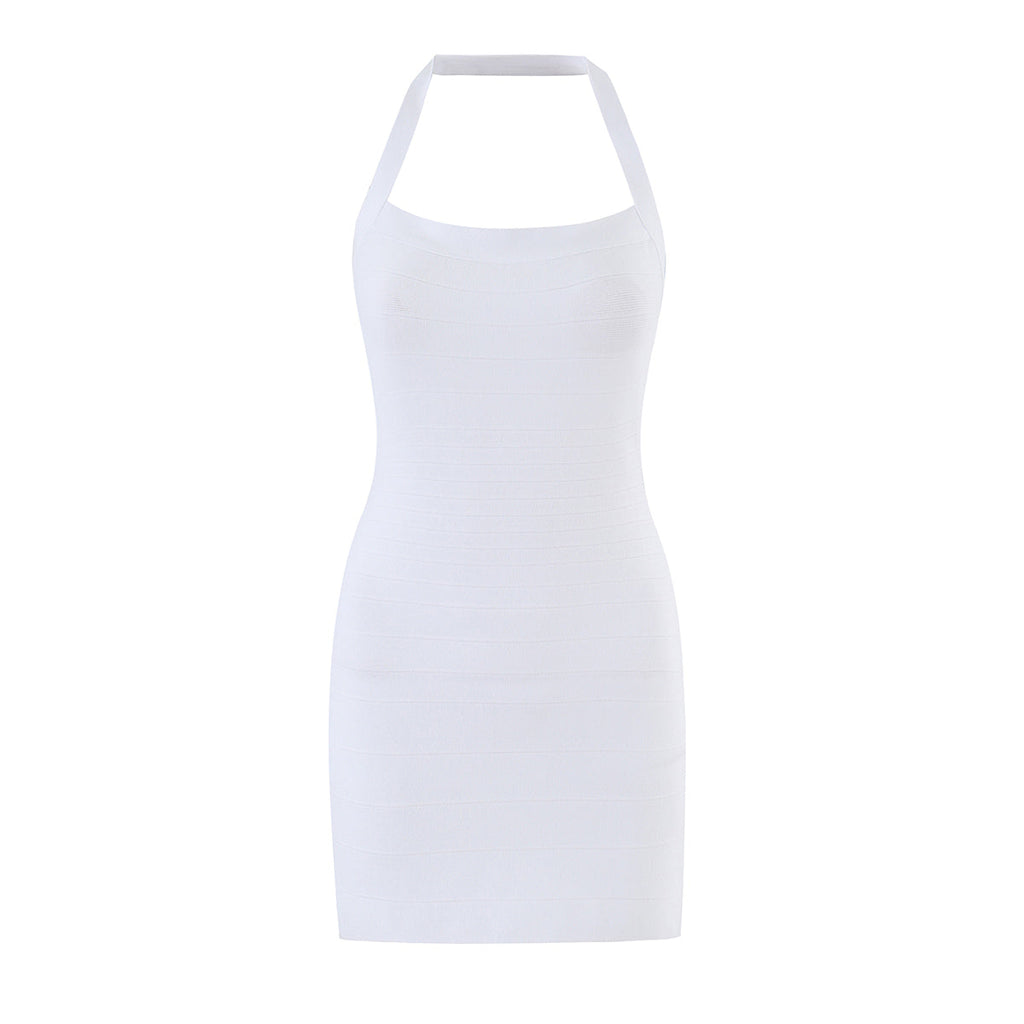Casual Five Color Halter Backless Skinny Sheath Dress