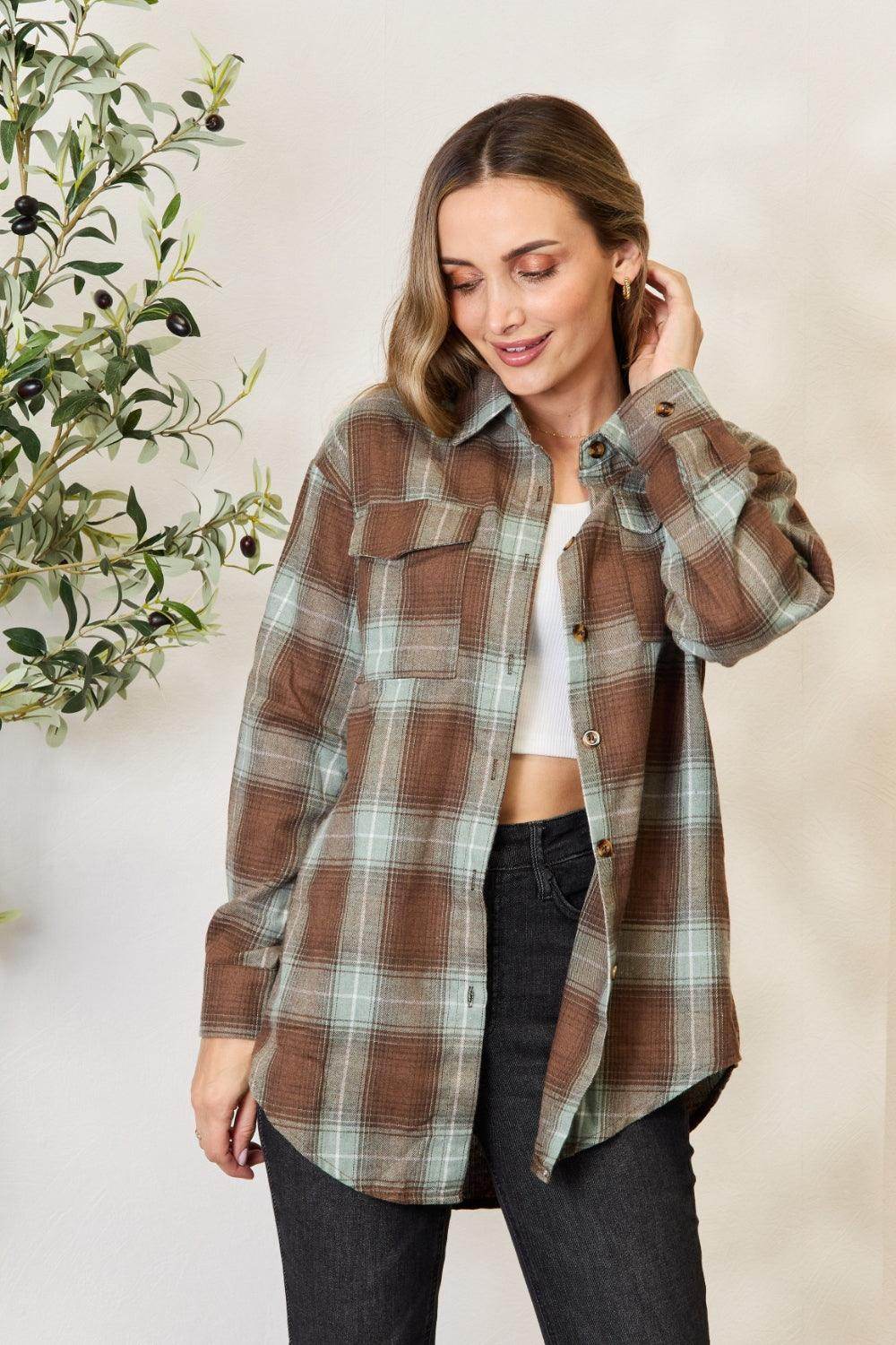 Mandy Plaid Dropped Shoulder Shirt for Effortless Style