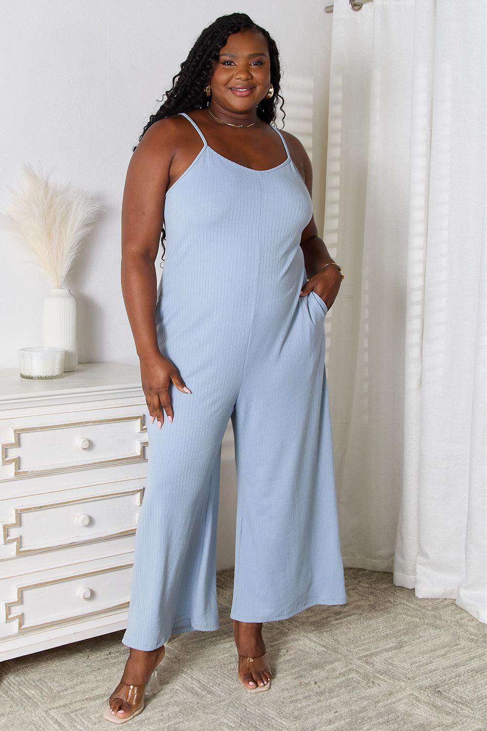 Basic Bae Full Size Spaghetti Strap V-Neck Jumpsuit Dress