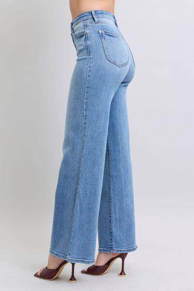 Judy Blue Full Size Wide Leg Jeans with Pockets for Women