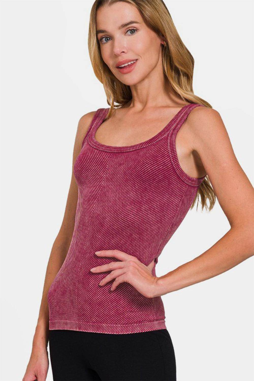 Zenana Ribbed Scoop Neck Tank for Stylish Everyday Wear