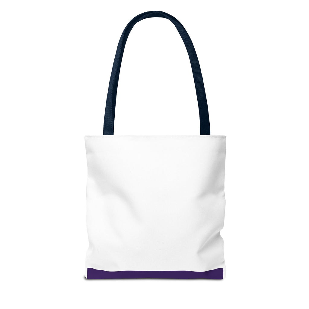 Purple Heart Tote Bag with Gold Hand Heart Design – "Lifted By The Lyrics" Art Tote