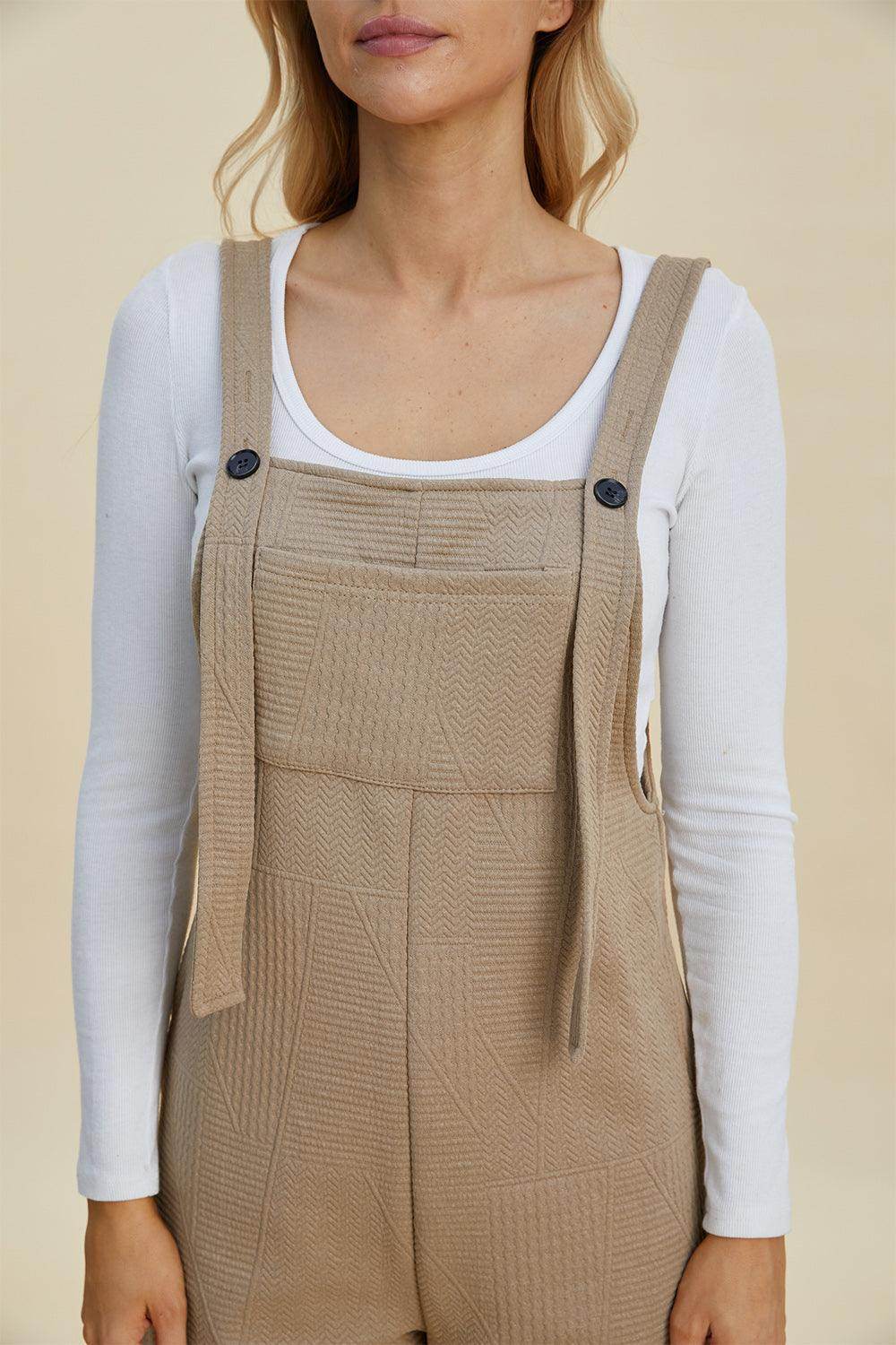 Double Take Full Size Texture Sleeveless Romper for Women