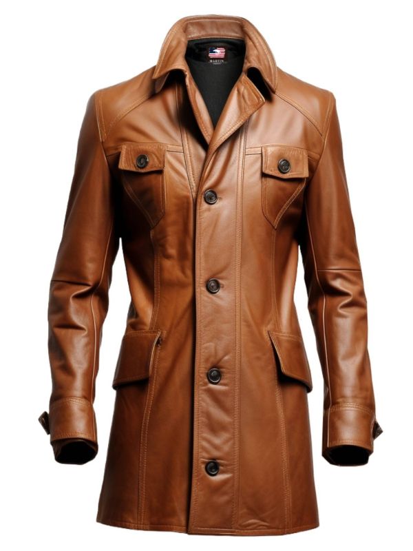 Men Vintage Hooded Leather Coat – Timeless Style and Comfort
