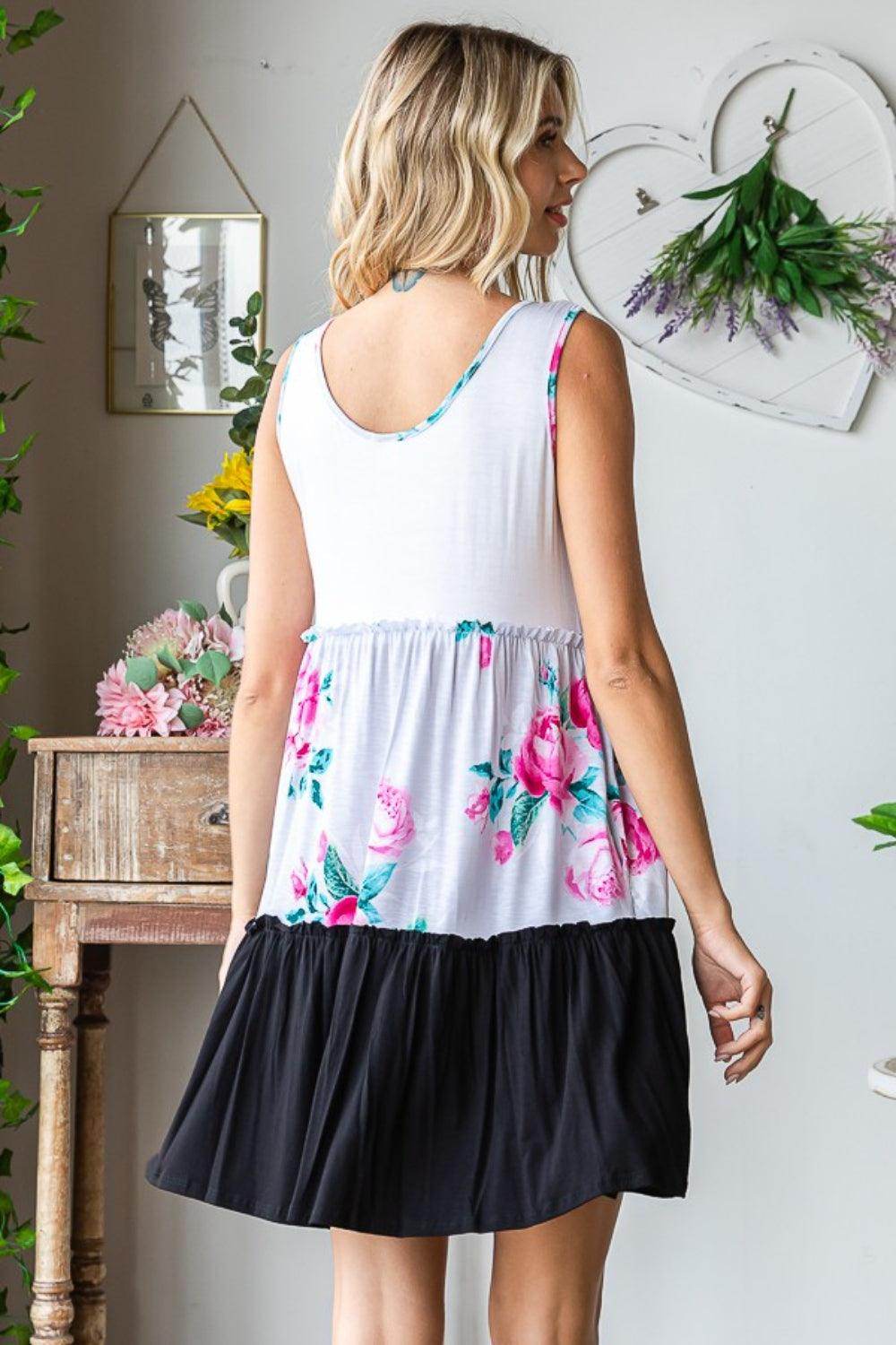 Heimish Full Size Scoop Neck Frill Tiered Dress Online
